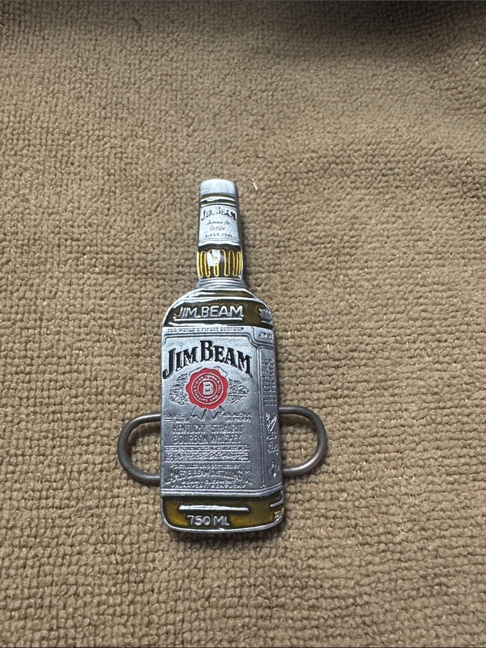 Jim Beam Belt Buckle - Silver and Gold